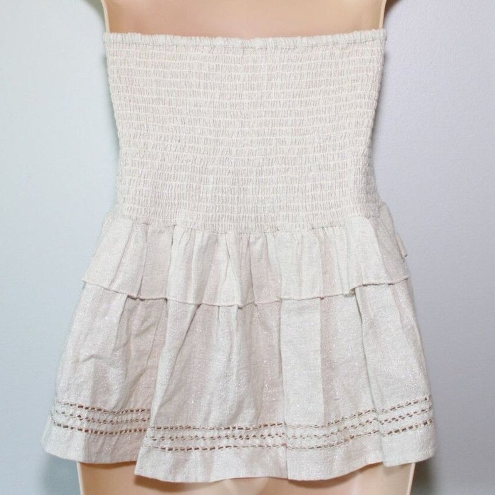 Spell & The Gypsy Collective Lola Ruched Mini Skirt Biscuit Beige Medium H13378 - Picture 8 of 12